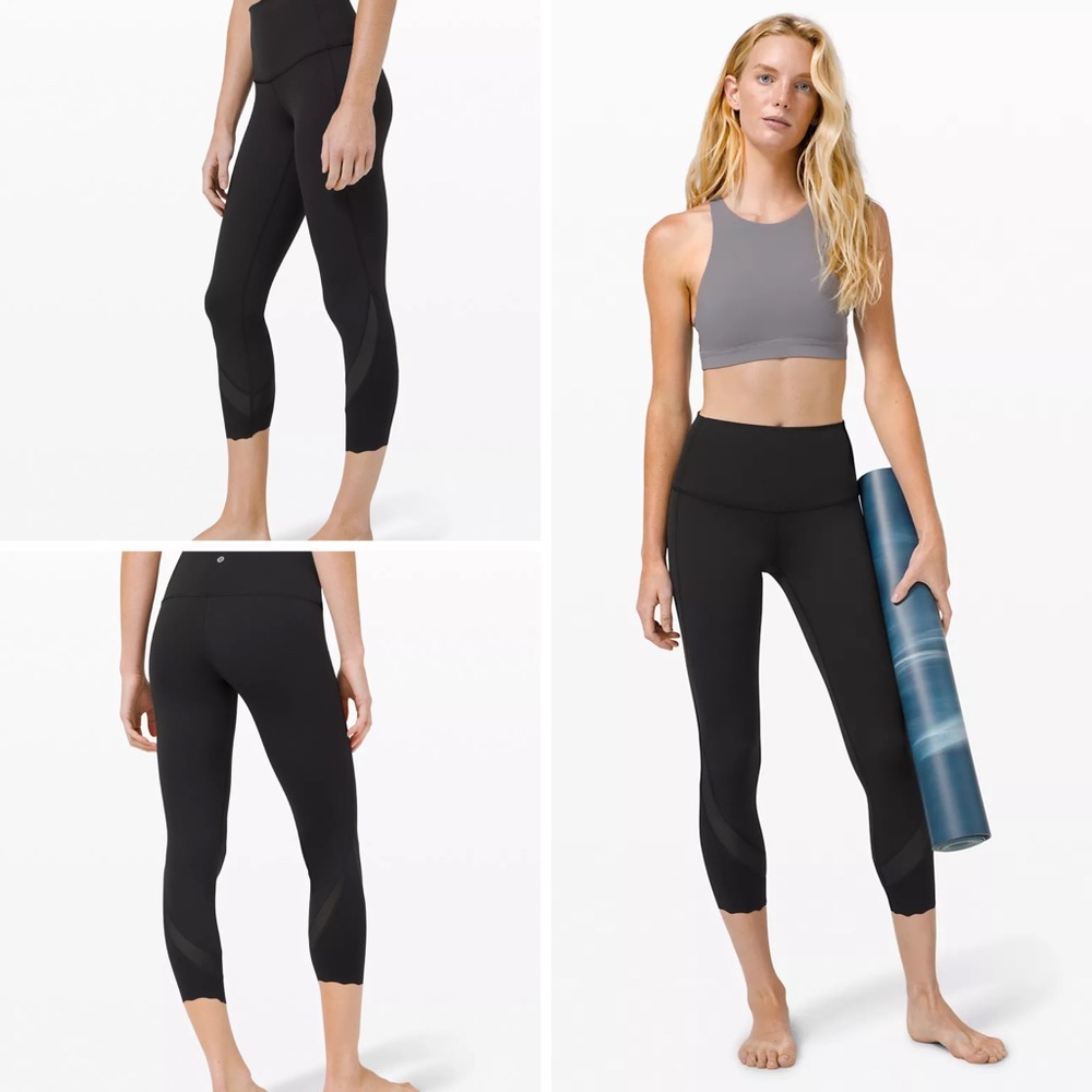 lululemon athletica Black Cropped High-Rise Leggings